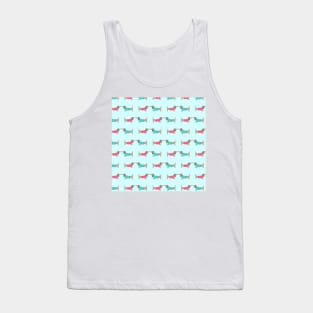 Cute dog lovers in blue background Tank Top